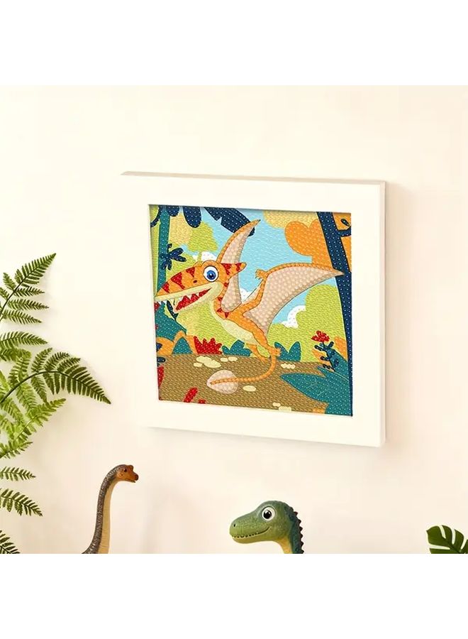 طقم رسم الماس لفن الديناصور الأخضر تايرنوصور مقاس 18x18 مشرق وسهل للحرف اليدوية وديكور المنزل - Image 2
