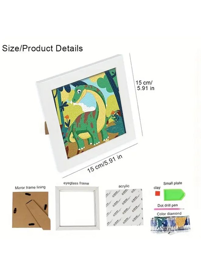 طقم رسم الماس لفن الديناصور الأخضر تايرنوصور مقاس 18x18 مشرق وسهل للحرف اليدوية وديكور المنزل - Image 4