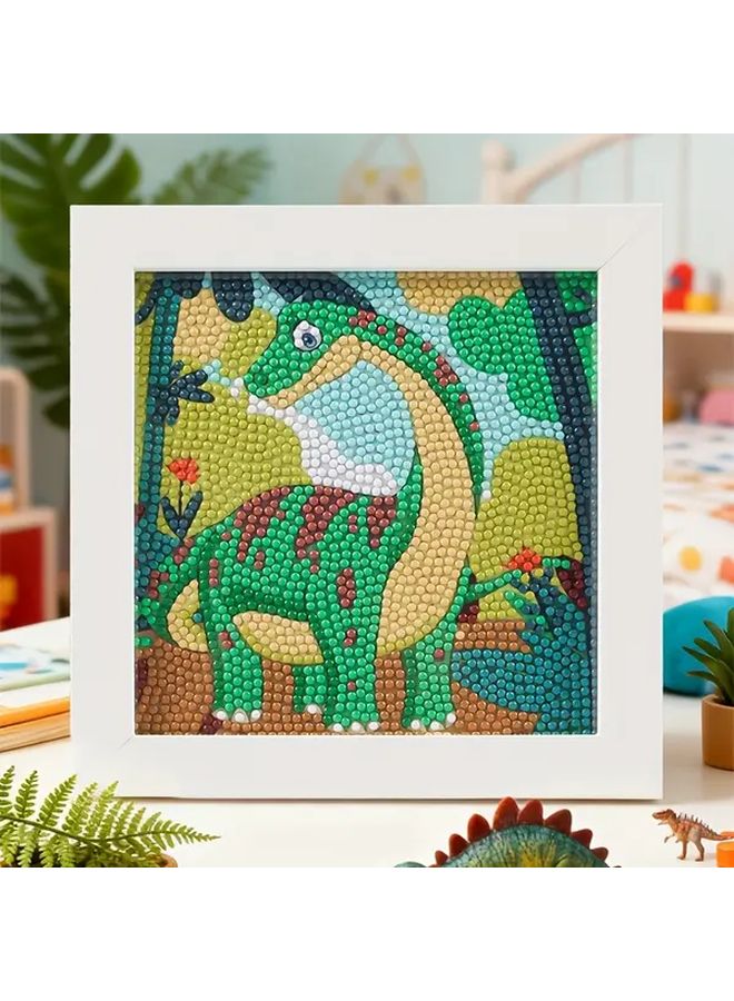 طقم رسم الماس لفن الديناصور الأخضر تايرنوصور مقاس 18x18 مشرق وسهل للحرف اليدوية وديكور المنزل - Image 5