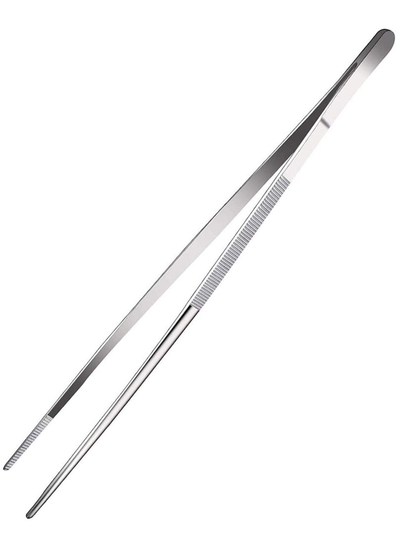 SYOSI - Long Tweezers Kitchen Tweezers with Precision Serrated Food Tweezers Tongs with Precision Serrated Tips Stainless Steel Culinary Long Chef Tweezers for Cooking Kitchen Barbecue - Image 1