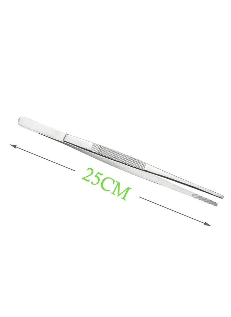 SYOSI - Long Tweezers Kitchen Tweezers with Precision Serrated Food Tweezers Tongs with Precision Serrated Tips Stainless Steel Culinary Long Chef Tweezers for Cooking Kitchen Barbecue - Image 1