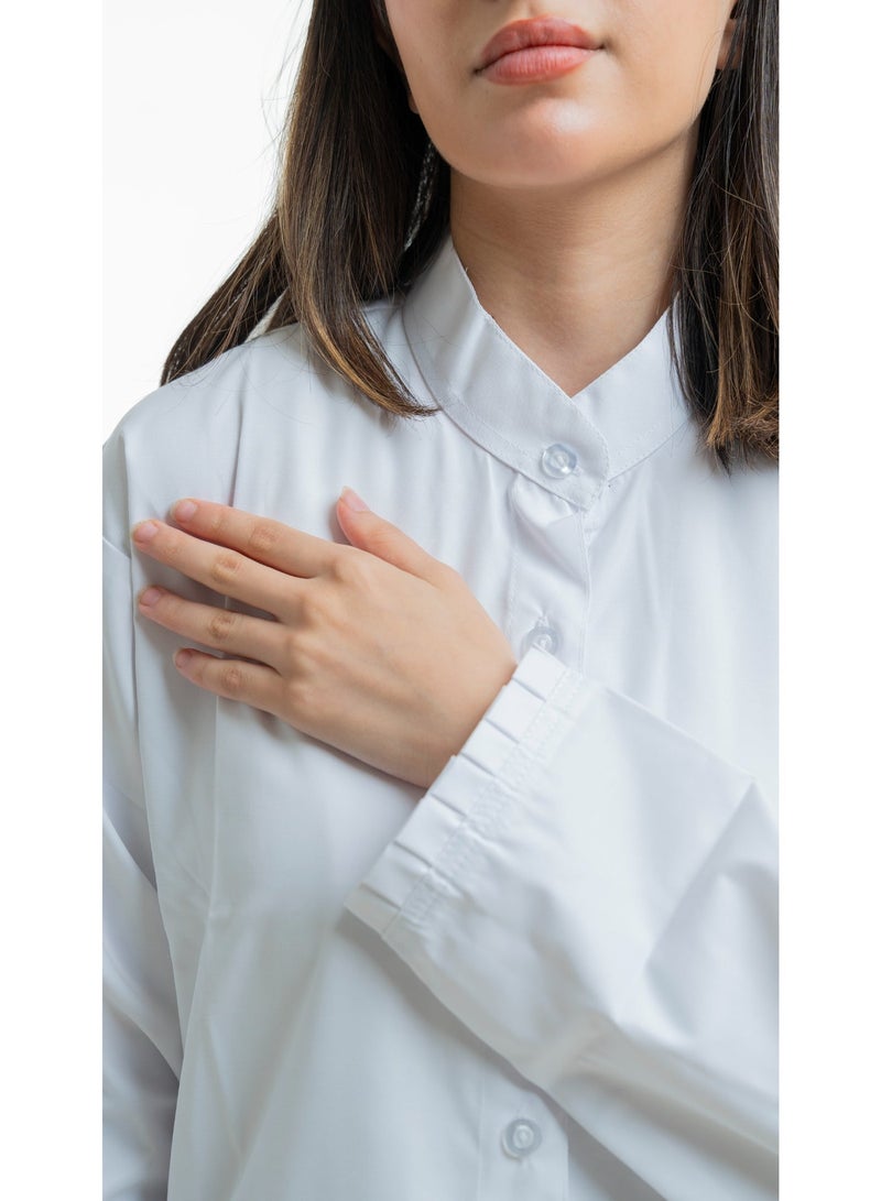 مريول لارا بلوزة مدرسية بيضاء بناتي بأكمام طويلة – قماش مريح وجودة عالية للزي المدرسي اليومي - Image 4