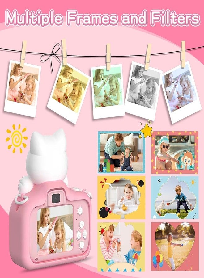 AUM ENTERPRISE Digital Camera Toys for Toddler Girls Boys 3-12 Years Christmas Birthday Gifts Video Players with Rainbocorn Design Soft Silicone Camera (Pink) (Pink CAT) - Image 4