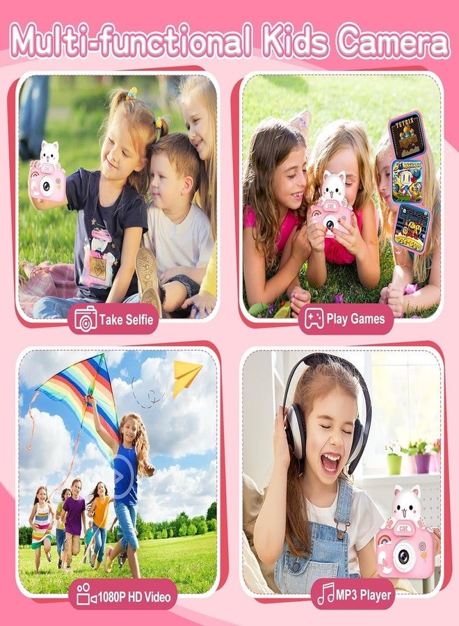 AUM ENTERPRISE Digital Camera Toys for Toddler Girls Boys 3-12 Years Christmas Birthday Gifts Video Players with Rainbocorn Design Soft Silicone Camera (Pink) (Pink CAT) - Image 5