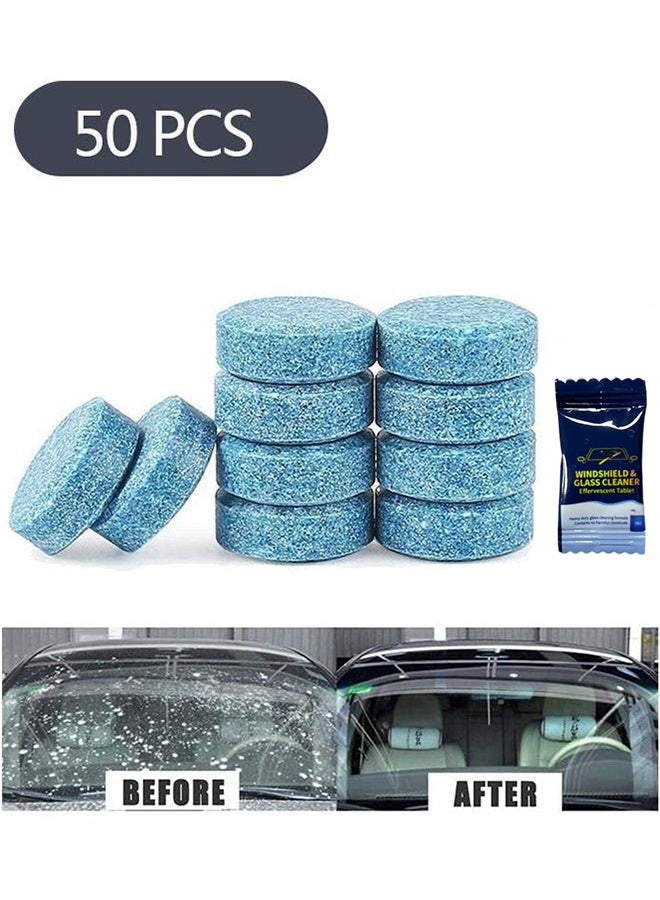 50-Piece Car Windshield Washer Tablets, Car Glass Wiper Fluid Concentrated Clean Tablets, Remove Glass Stains - Image 1