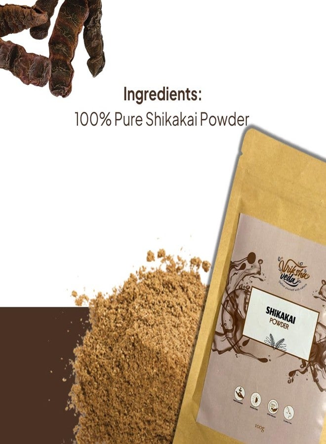 Vriksha Veda Shikakai Powder for Hair (100g) | Organic & Natural Hair Cleanser | Strengthens Roots, Reduces Dandruff & Promotes Hair Growth | Suitable for All Hair Types - Image 3