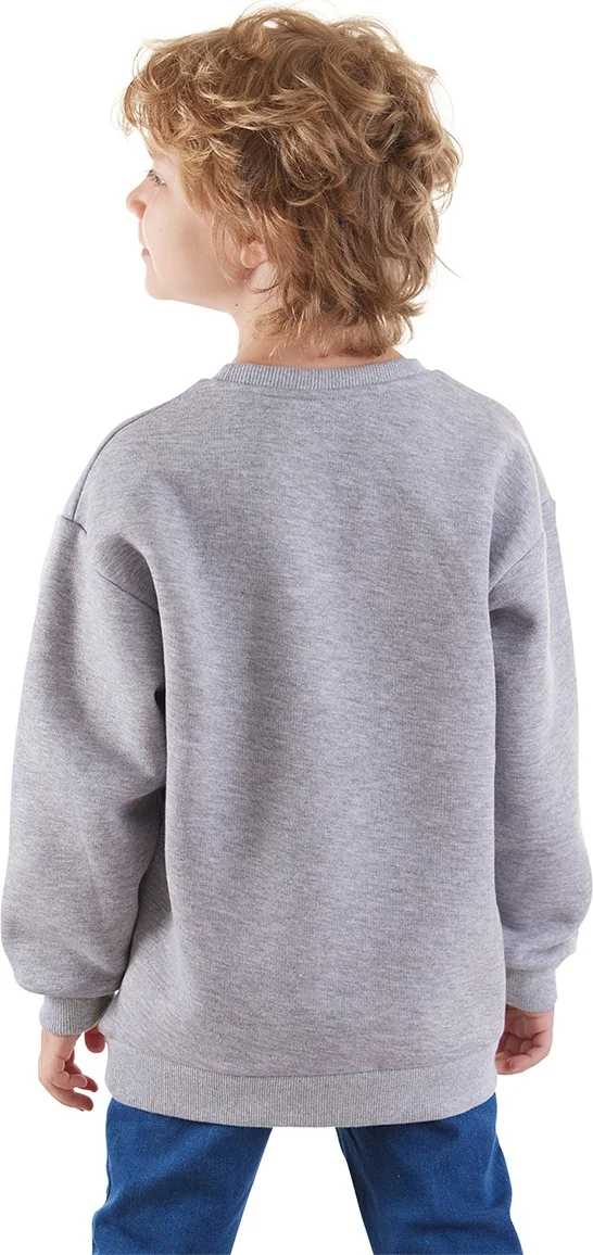Denokids Just Smile Boy Gray Sweatshirt