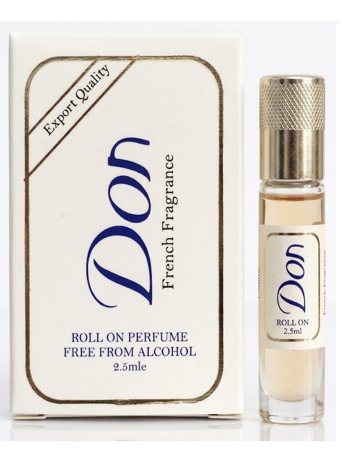 Don French Fragrance Roll-On Perfume Free From Alcohol White 2.5 ml