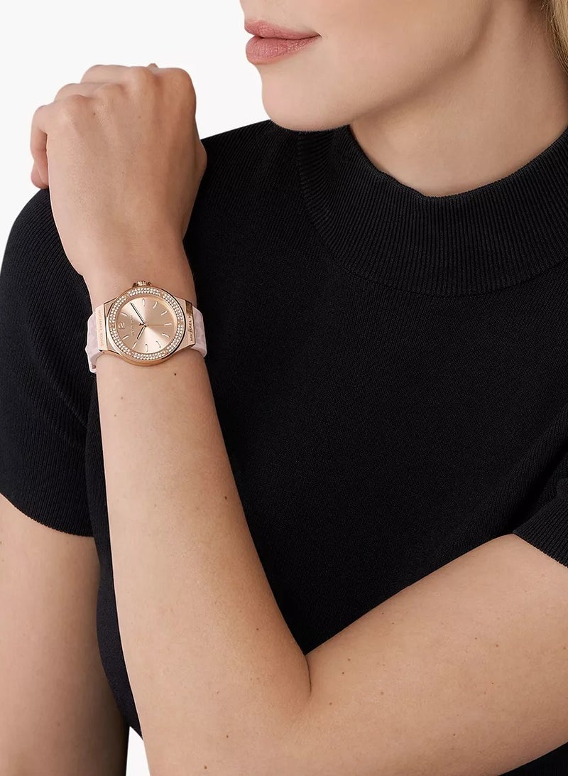 ام كي ساعة نسائية صغيرة من لينوكس بقرص من الكوارتز والذهب الوردي - MK7282 - Image 4