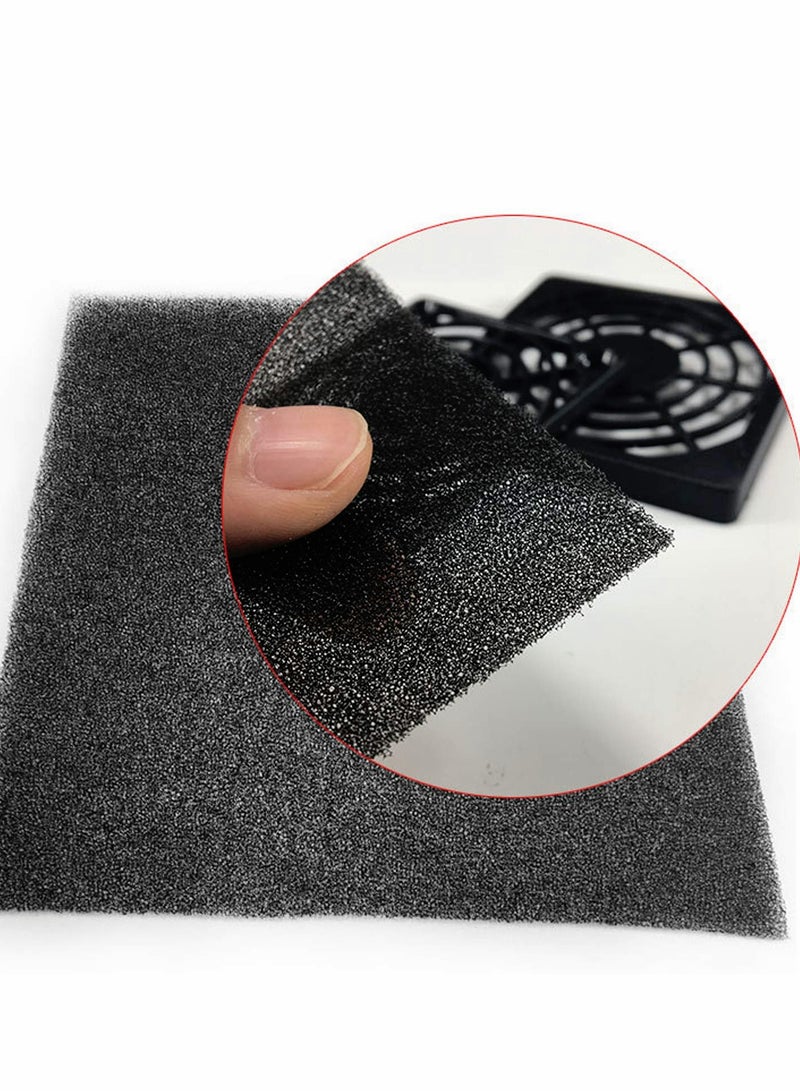 Barakah Cooling Fan Filter 120mm 4Pcs 3 in 1 Computer Dustproof PC Dust Cover Ventilator Grill with Sponge and Screws for 120x120 Case (Black) - Image 2