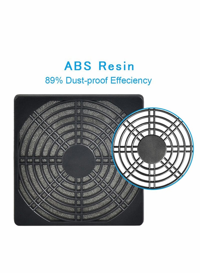 Barakah Cooling Fan Filter 120mm 4Pcs 3 in 1 Computer Dustproof PC Dust Cover Ventilator Grill with Sponge and Screws for 120x120 Case (Black) - Image 5