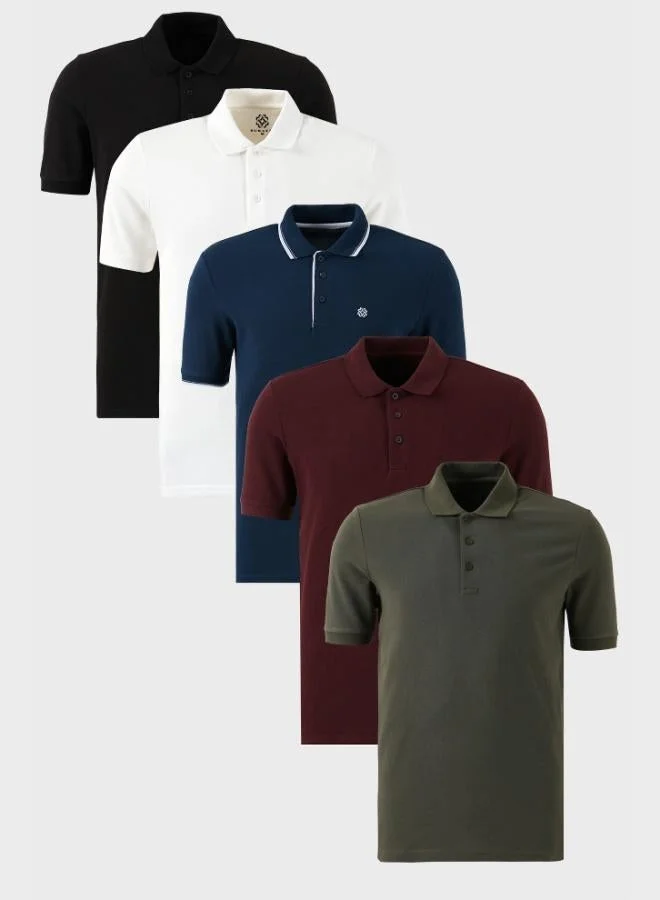 بوراتي تيشيرت رجالي قطن بولو بياقة بأزرار  قطع