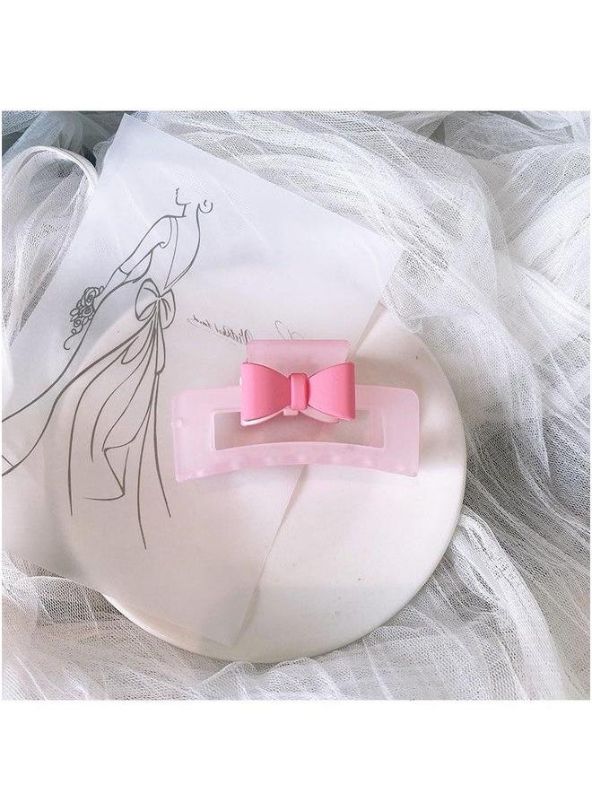 NIBEMINENT Pink Bear Bow Hair Claw Cute Spring Accessory back home 