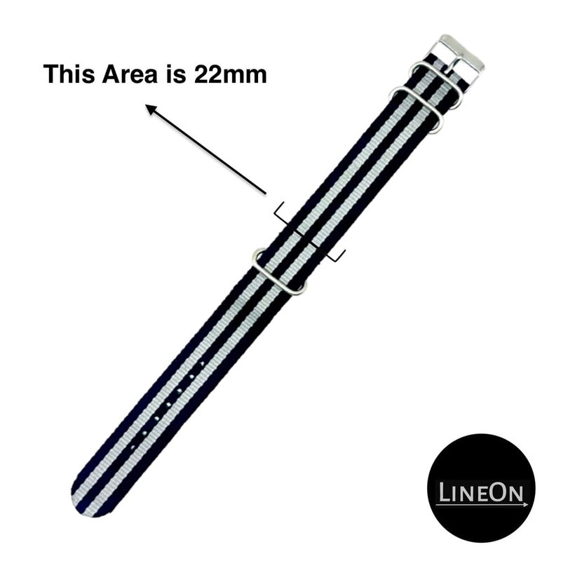 Lineon 22mm Nylon Vintage Style NATO Watch Strap ONE WAY NATO Nylon STRAP Compatible for Titan Fossil Casio Timex Watch (Tool & Pins Include) - Image 2