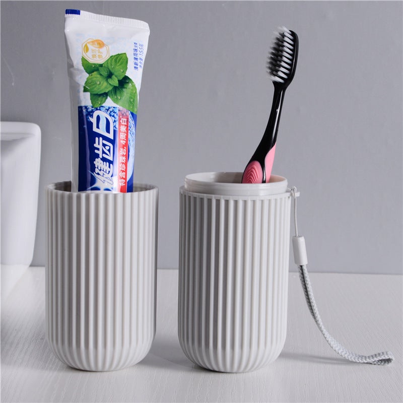Generic Portable Toothbrush Cup Set for Travel Large gray 