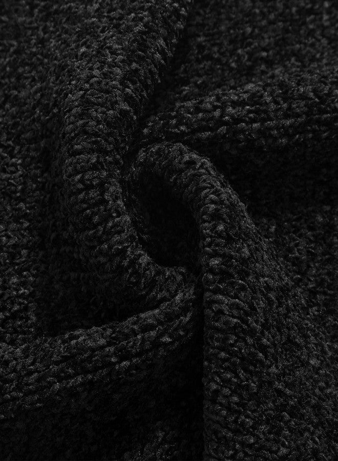 Pleneal Scarf for Women,Soft Chenille Winter Scarves, Womens Warm Thick Scarf for Cold Weather, Black - Image 3