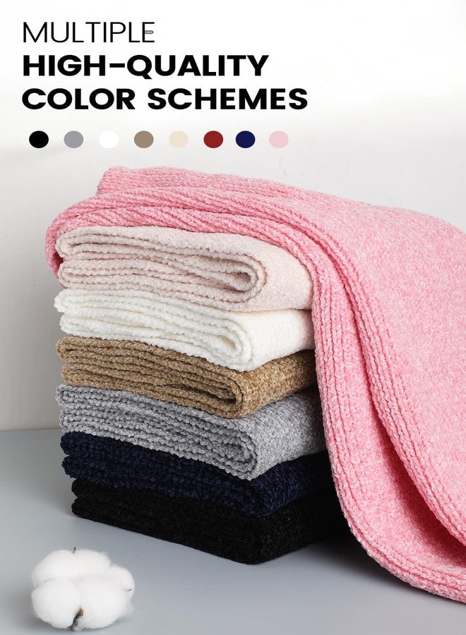 Pleneal Scarf for Women,Soft Chenille Winter Scarves, Womens Warm Thick Scarf for Cold Weather, Black - Image 5
