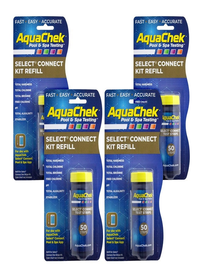 شرائط اختبار مياه حمامات السباحة AquaChek 541640-04 Select Refill، عبوة من 4 قطع، 200 شريط