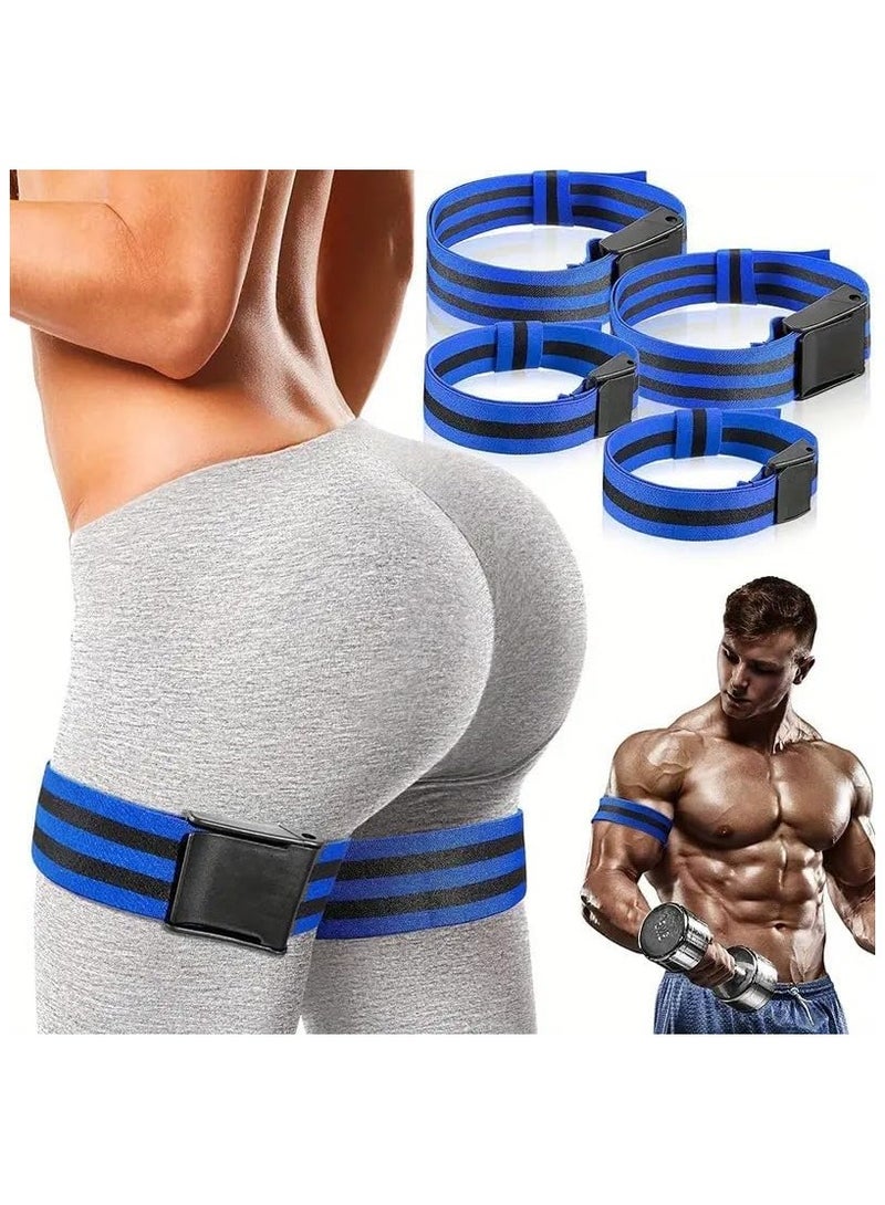 سبورت كيو احزمة تقييد تدفق الدم من سبورت كيو حزام مرن سريع الفك، احزمة تدريب انسداد للرجال والنساء، احزمة مقاومة للذراعين والارجل وتدريب بي اف ار (شريطين للعضلة البايسبس، شريطين للساقين) - Image 1