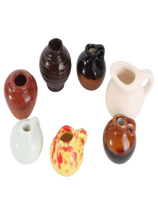 TOYANDONA Mini Vase Set in Multiple Styles Ceramic Miniature Vase for Mini Scene Decor Elegant House Adornment Random Style - Image 1
