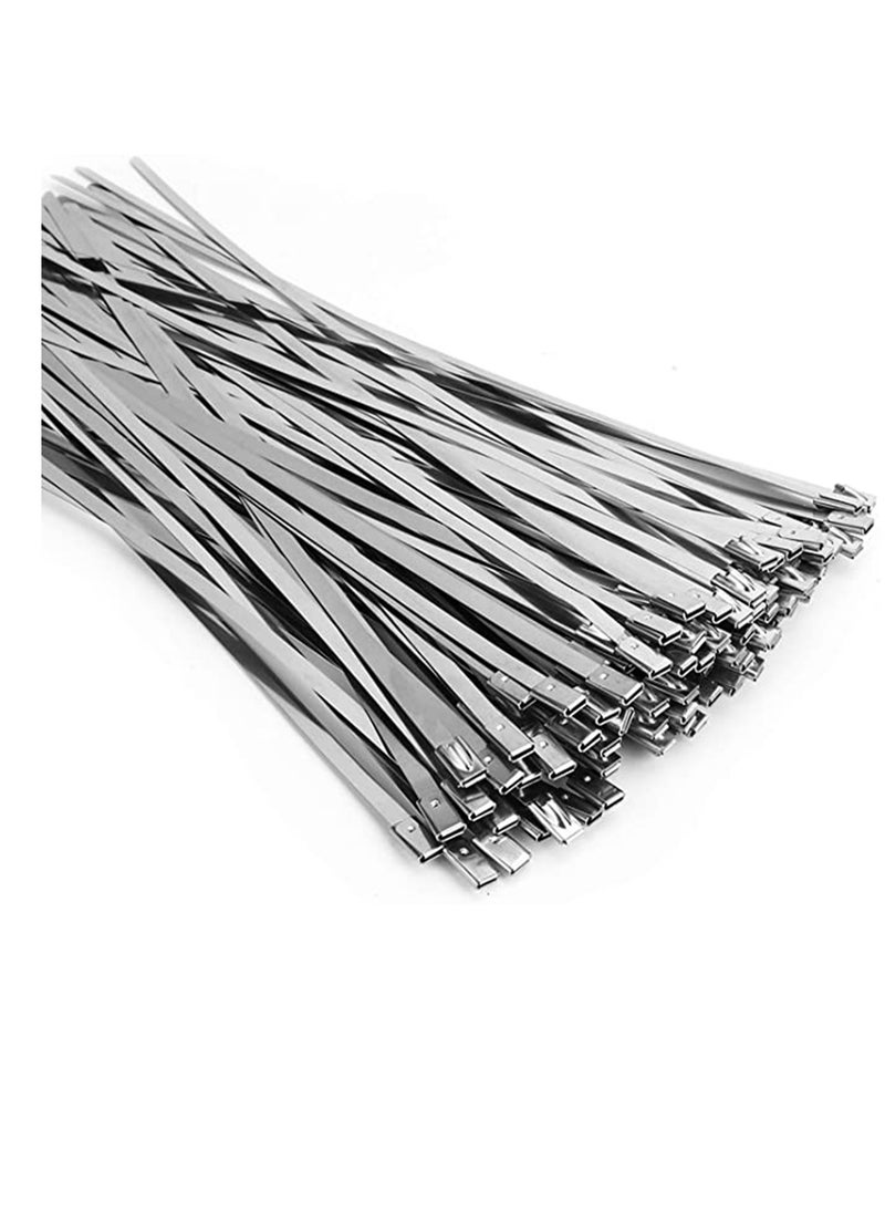 SYOSI - 304 Stainless Steel, Strong and Durable Metal Cable Zip Ties, Multi-purpose Heavy Duty Self-locking Cable Tie - Image 1