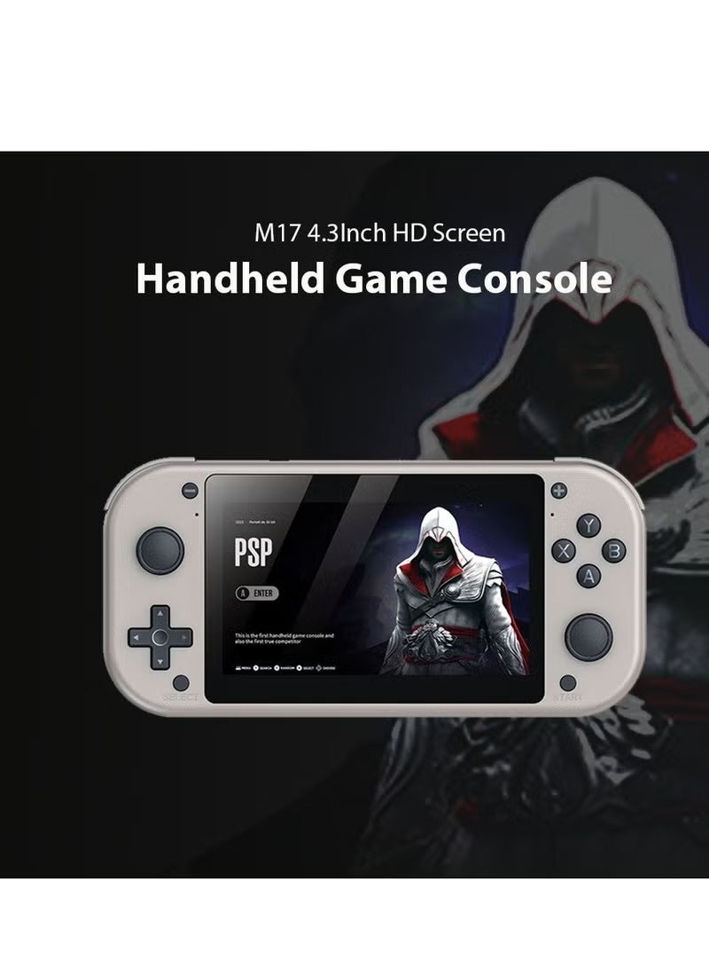 M17 وحدة تحكم الألعاب المحمولة M17، شاشة HD بحجم 4.3 بوصة، نظام ألعاب ريترو، محاكي PSP، مشغل ألعاب فيديو محمول، وحدة تحكم كلاسيكية متعددة اللغات - Image 1