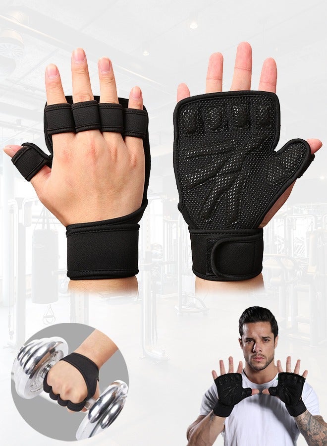 Generic Gym Gloves, Lightweight Breathable Workout Gloves, Padded Weight Lifting Gloves with Wrist Support for Comfort, Protection, Palm Protection For Fitness, Weightlifting and Pull Ups, Anti Sweat Gym Ac - Image 1