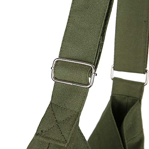Covelin Women's Retro Large Size Canvas Shoulder Bag Hobo Crossbody Handbag Casual Tote Black Olive - Image 3