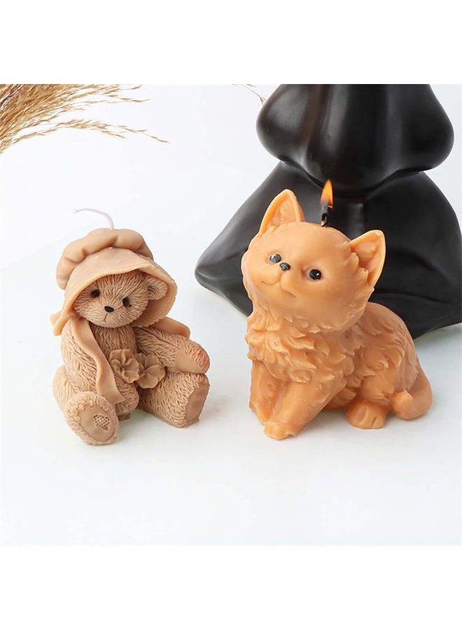 Grainrain 3D Bear Silicone Candle Mold Decorated Pillar Candle Mould Handcrafted Silicone Molds for Candle Wax Resin Gyspum Crafts Making (ZH116) - Image 5