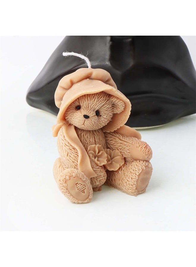 Grainrain 3D Bear Silicone Candle Mold Decorated Pillar Candle Mould Handcrafted Silicone Molds for Candle Wax Resin Gyspum Crafts Making (ZH116) - Image 3