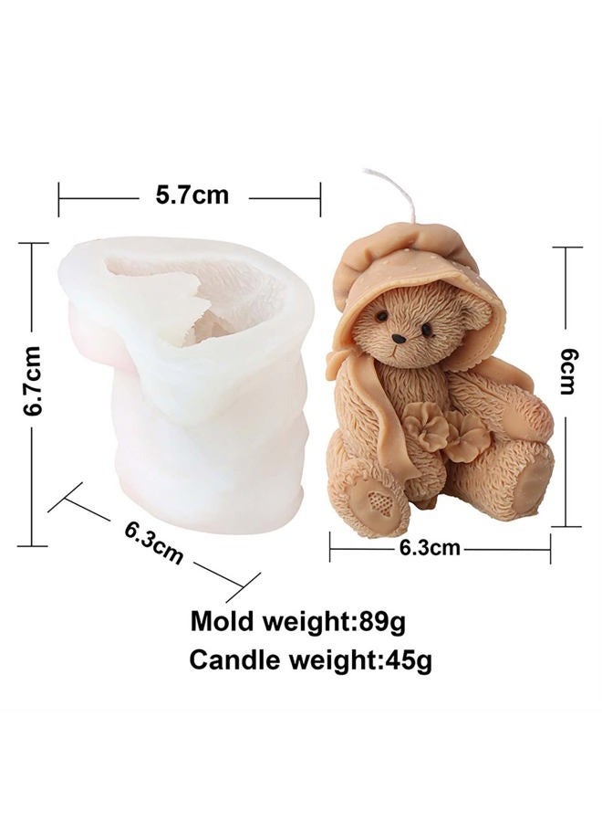 Grainrain 3D Bear Silicone Candle Mold Decorated Pillar Candle Mould Handcrafted Silicone Molds for Candle Wax Resin Gyspum Crafts Making (ZH116) - Image 2
