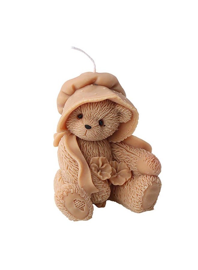 Grainrain 3D Bear Silicone Candle Mold Decorated Pillar Candle Mould Handcrafted Silicone Molds for Candle Wax Resin Gyspum Crafts Making (ZH116) - Image 1