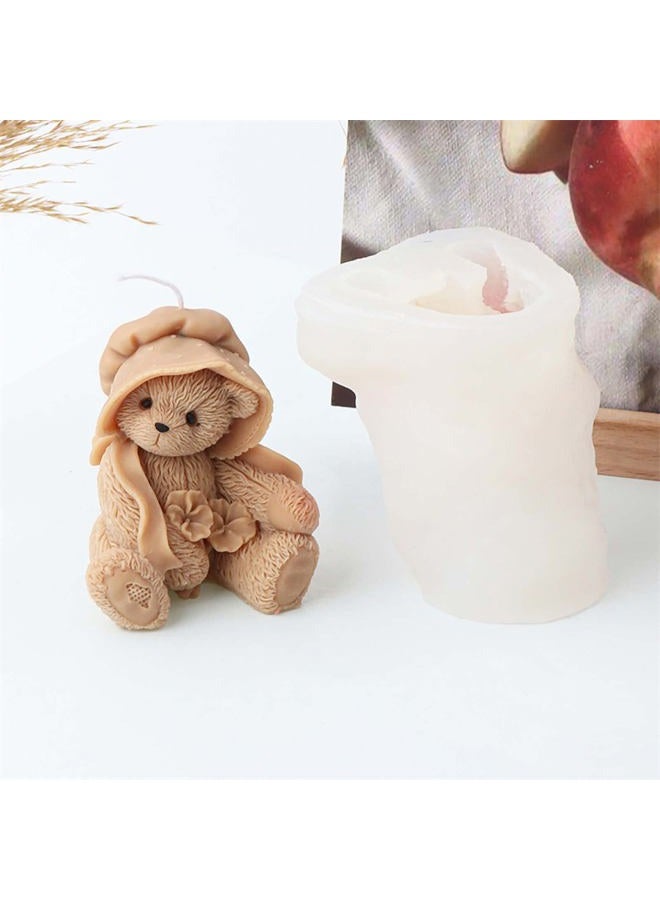 Grainrain 3D Bear Silicone Candle Mold Decorated Pillar Candle Mould Handcrafted Silicone Molds for Candle Wax Resin Gyspum Crafts Making (ZH116) - Image 4
