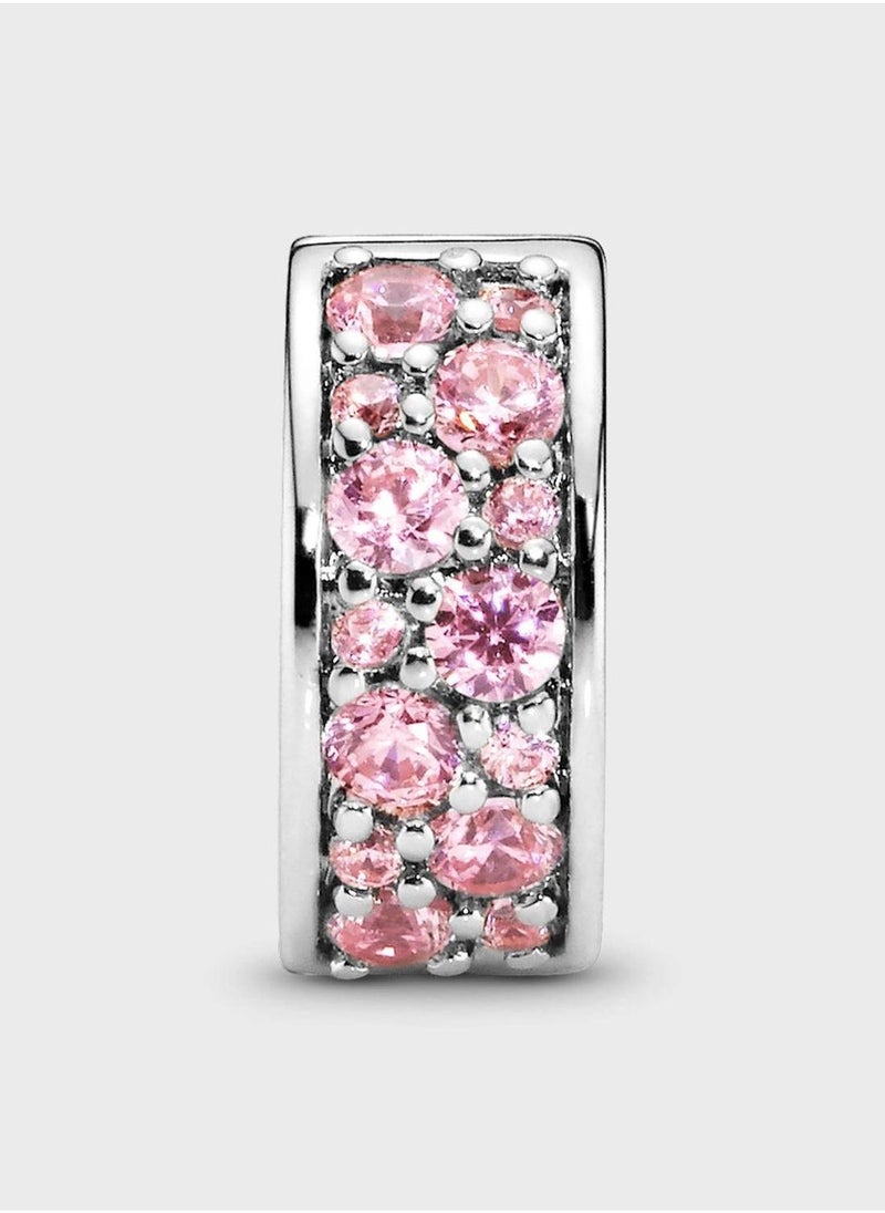 PANDORA Pink PavÃ© Clip Charm  - Image 2