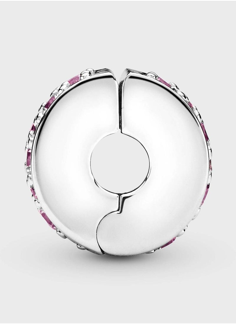 PANDORA Pink PavÃ© Clip Charm  - Image 3