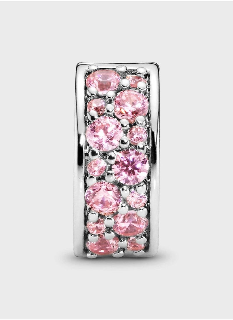 PANDORA Pink PavÃ© Clip Charm  - Image 2