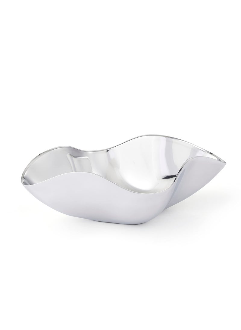Nambe nambe Venus Serving Bowl  Chillable Salad Bowl  For Hot and Cold Foods Salads Soups Fruit  Large 15 L x 1175  Gift Boxed  Made of Metal Alloy Silver 