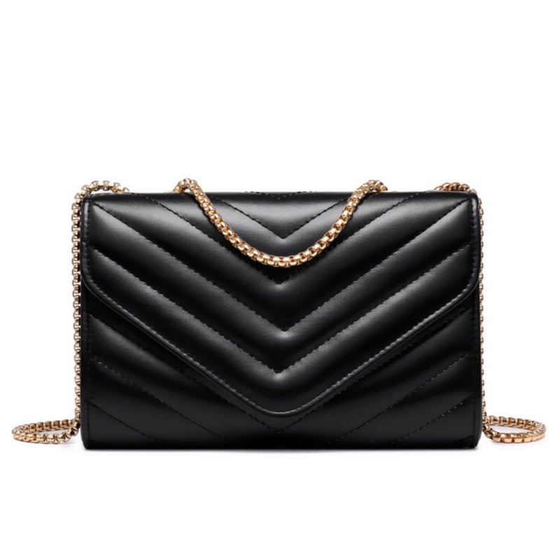 Dasein Women Small Quilted Crossbody Bags Stylish Designer Evening Bag Clutch Purses and Handbags with Chain Shoulder Strap (Black) - Image 1