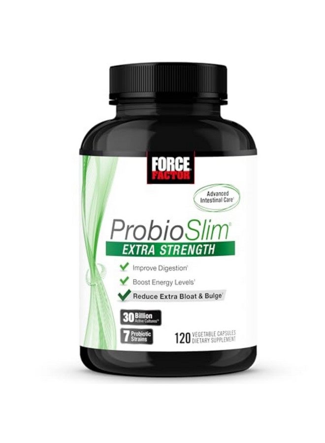 FORCE FACTOR ProbioSlim Extra Strength Probiotics for Women and Men with 30 Billion CFUs of Probiotics for Digestive Health, Bloating Relief, and Gut Health, with Prebiotic Fiber, 120 Capsules - Image 1