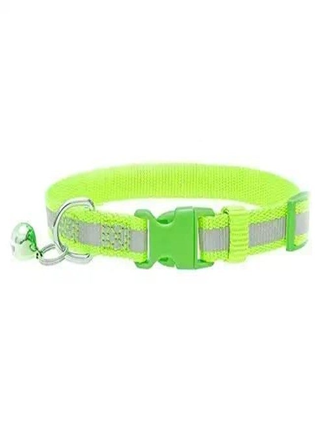 Pups&Pets 15 mm Reflective Adjustable Soft Nylon Collar, Harness & Leash Set for Small Dogs Puppy and Cats - Pack of (Collar + Harness + Leash) (Green) - Image 2
