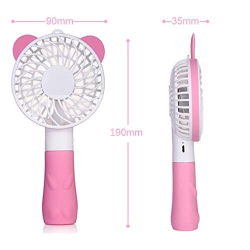 Geeky Portable Cute Bear Styled Rechargeable 2 Watts Handheld Fan (Pink) - Image 2