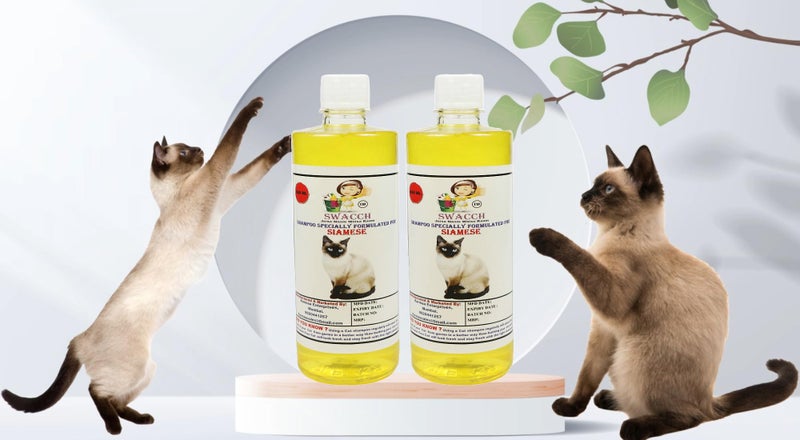 SWACCH Shampoo Specially FORMULATED for Siamese (500ML) (Pack of 2) Lemon - Image 2