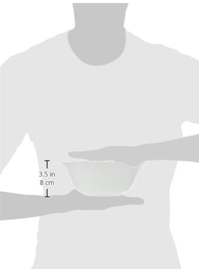 Borosil Larah Fluted White Opal Serving Bowl 8inch(20 cm), White, 1 PC white - Image 4