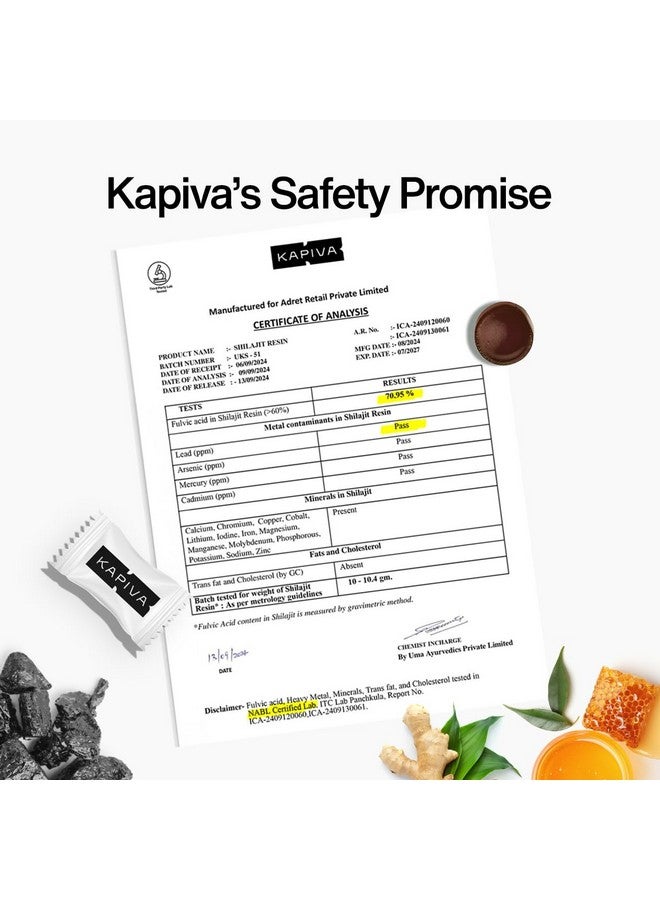 Kapiva كابيفا جوميز شيلجيت النقي من الهيمالايا | حتى 70% حمض فلفيك | 80+ معادن أساسية | دعم المناعة والحيوية للرجال والنساء | 500 ملغ يوميًا | غير معدلة وراثيًا | 100% طبيعية وعضوية - Image 5