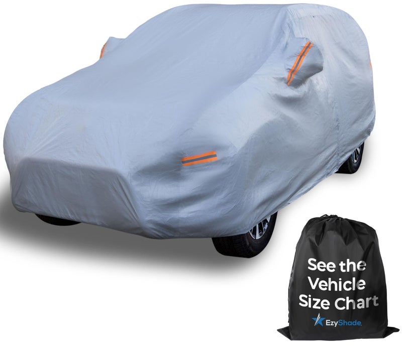 EzyShade 10Layer SUV Car Cover Waterproof All Weather See Vehicle SizeChart for Accurate Fit Outdoor Full Exterior Covers for Automobiles Heavy Duty Tarp Jeep Rav4 CRV Size S6 See SizeChart