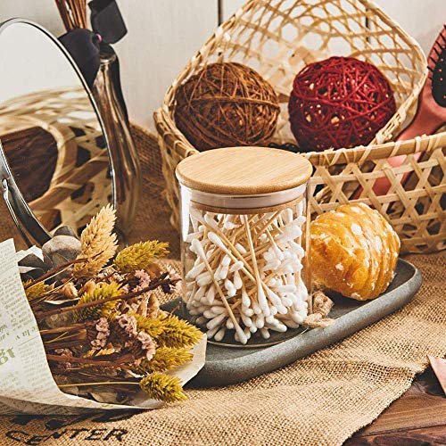 WRINGO Airtight Glass Jar wooden lid for Food Storage Containers Set,Airtight Food Jars with Bamboo Lids Glass Jar for Kitchen Container Glass Kitchen and multipurpose use (W Round -300ML, Set of 6) - Image 5