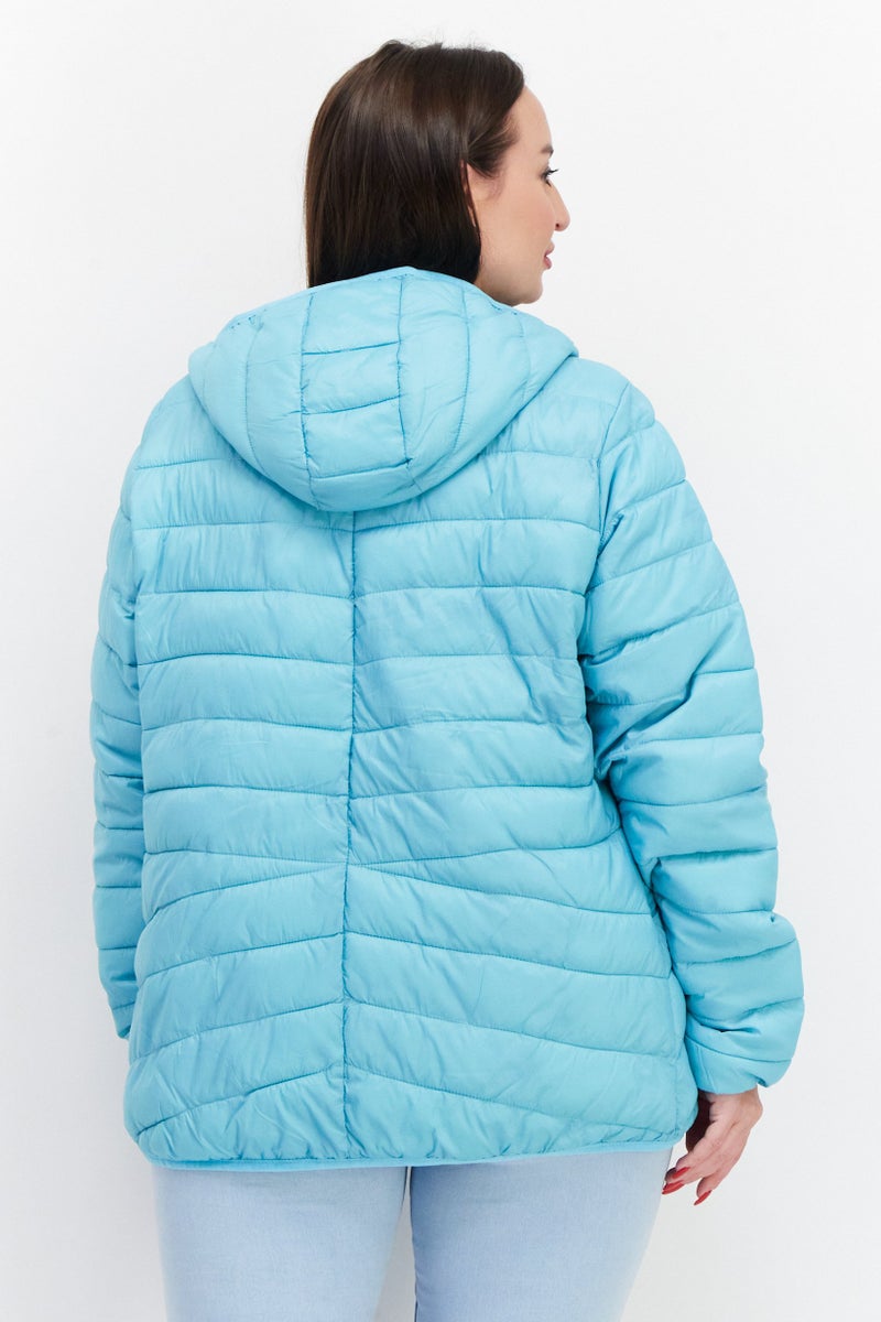 Trespass Women Brand Logo Quilted Jacket, Aqua Blue - Image 2