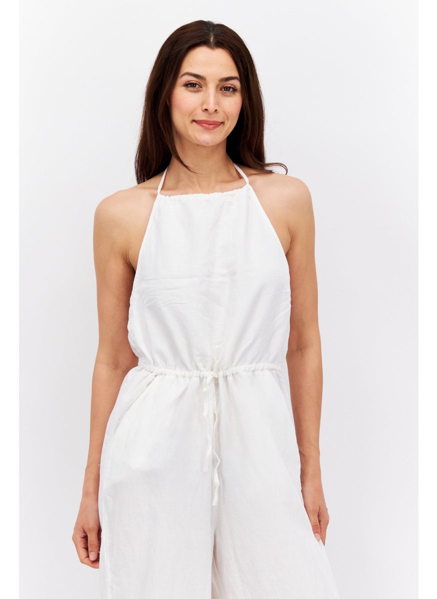 Women Plain Sleeveless Jumpsuit, White - pzsku/Z42E5A641A6B29D2FB291Z/45/_/1724351157/9c4626b5-1e5f-4c43-a8ea-ecac5b2f897e