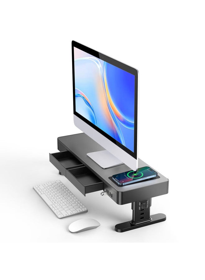 Deer Is Deerwoo Monitor Stand Laptop Stand Desktop Stand Usb3.0 Adjustable + Wireless Charging With Drawer Zgl121 - Image 3
