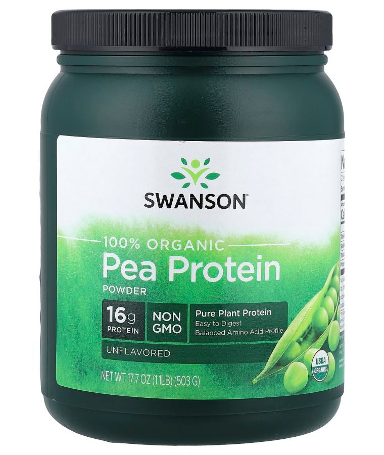 100% Organic Pea Protein Powder Unflavored 1.1 lb (503 g)